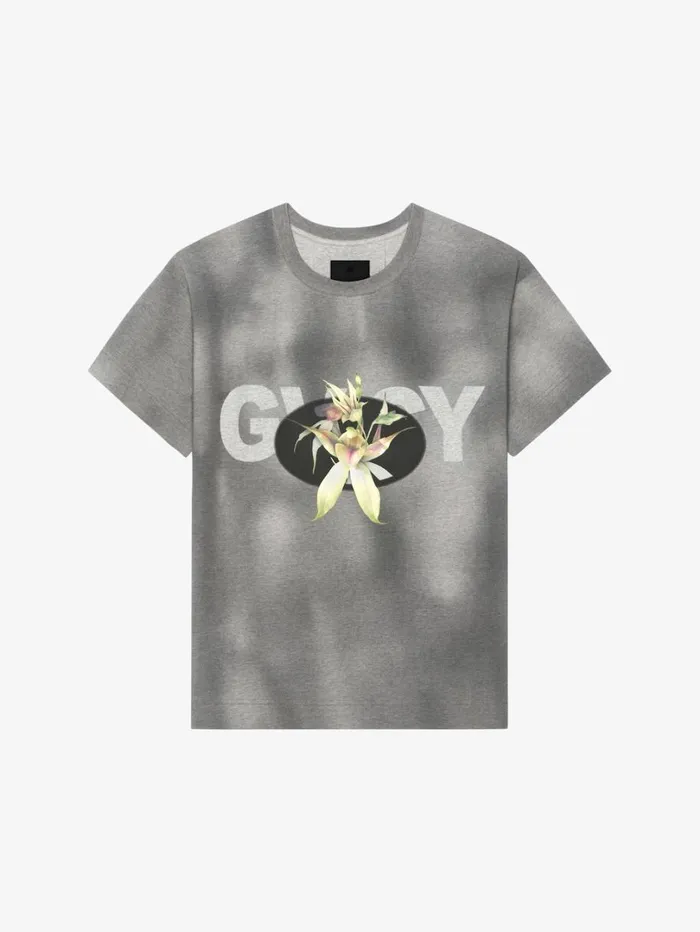 Givenchy GIVENCHY Flower Boxy Fit Tshirt In Tie And Dye Cotton Black Men TShirts