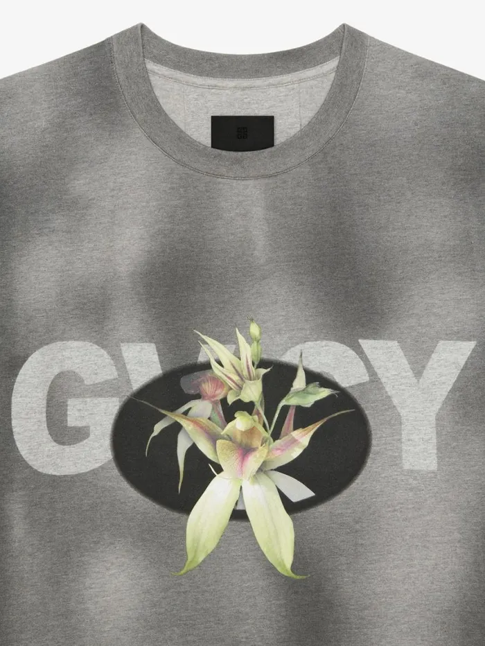 Givenchy GIVENCHY Flower Boxy Fit Tshirt In Tie And Dye Cotton Black Men TShirts