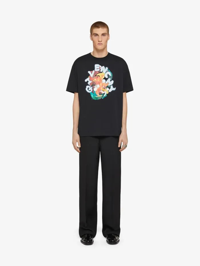 Givenchy GIVENCHY Psychedelic Oversized Tshirt In Cotton Black Men TShirts