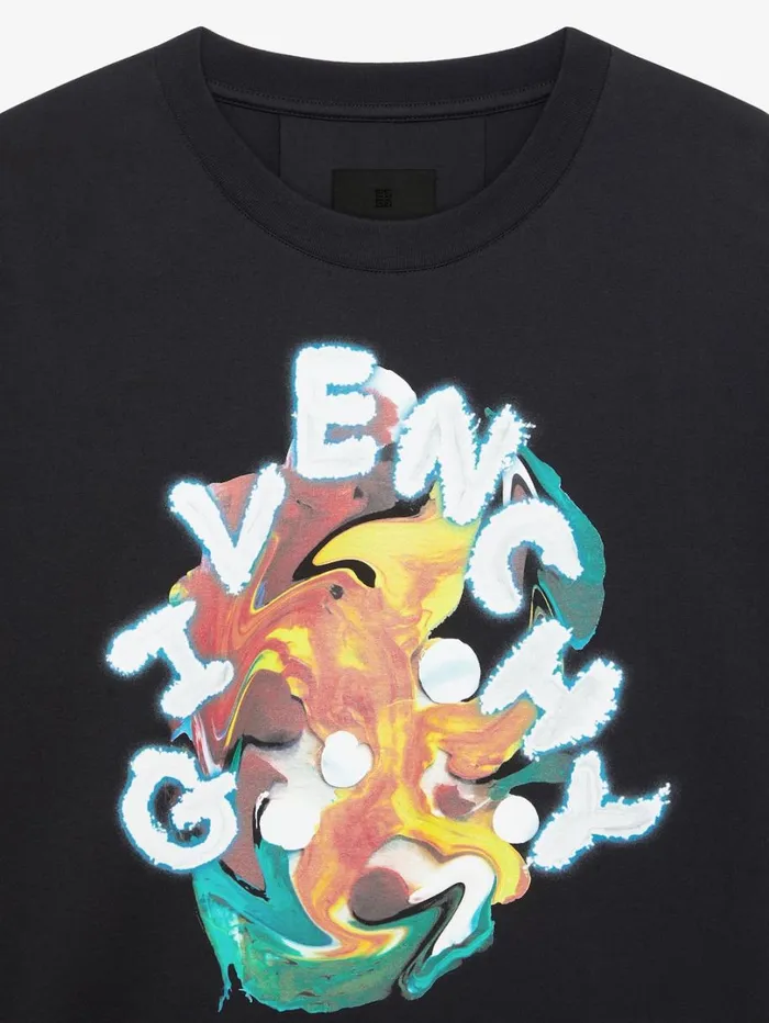 Givenchy GIVENCHY Psychedelic Oversized Tshirt In Cotton Black Men TShirts