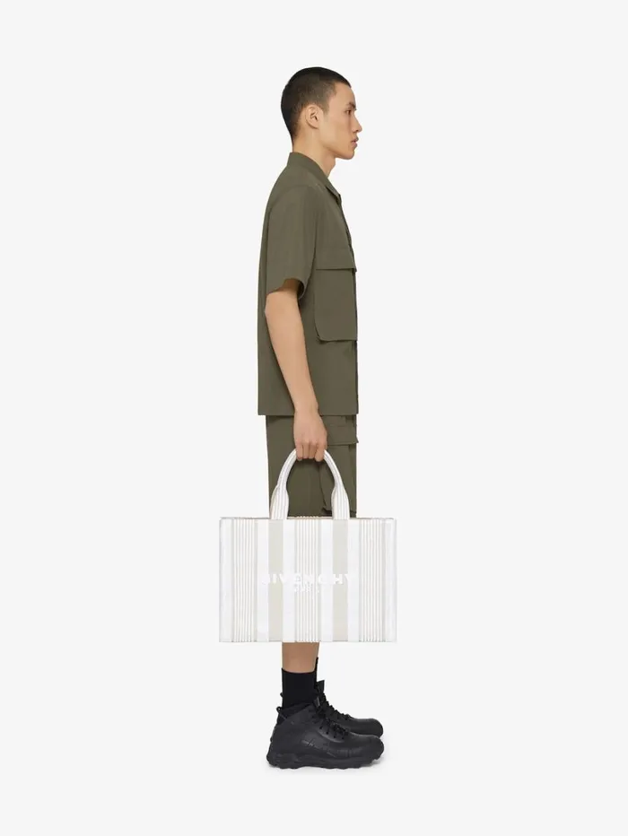 Givenchy GIVENCHY Tote Bag In Cotton Towelling With Stripes Ivory Men Crossbody Bags Givenchy GIVENCHY Tote Bag In Cotton Towelling With Stripes Ivory Men Crossbody Bags