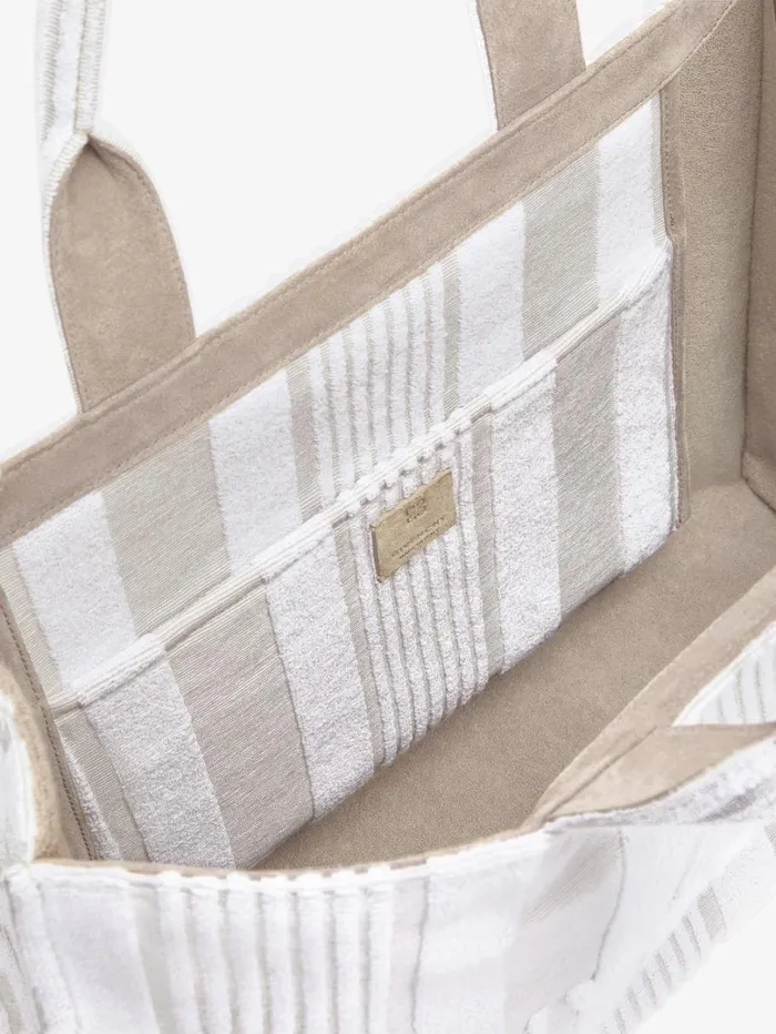 Givenchy GIVENCHY Tote Bag In Cotton Towelling With Stripes Ivory Men Crossbody Bags Givenchy GIVENCHY Tote Bag In Cotton Towelling With Stripes Ivory Men Crossbody Bags