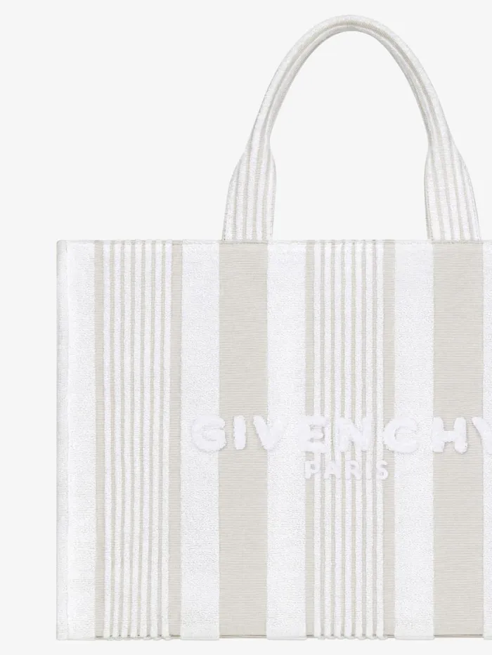 Givenchy GIVENCHY Tote Bag In Cotton Towelling With Stripes Ivory Men Crossbody Bags Givenchy GIVENCHY Tote Bag In Cotton Towelling With Stripes Ivory Men Crossbody Bags