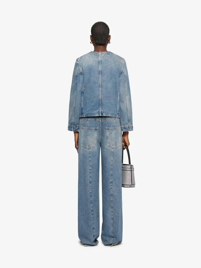 Givenchy Jacket In Denim With Chain Details Medium Blue Women Outerwear and Blousons