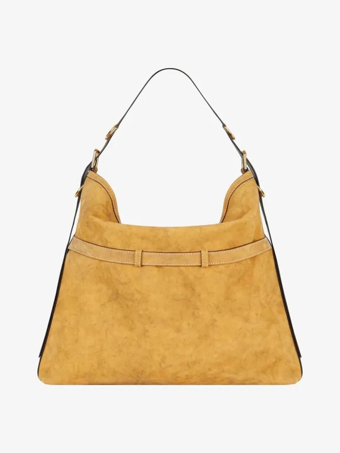 Givenchy Large Voyou Bag In Nubuck Beige Camel Men Crossbody Bags