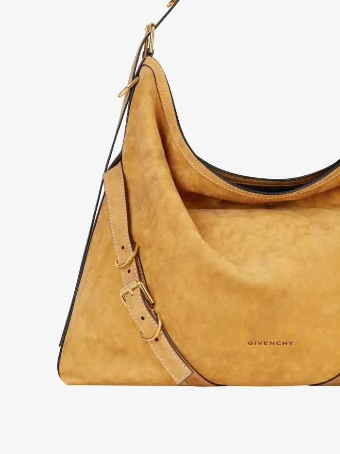 Givenchy Large Voyou Bag In Nubuck Beige Camel Men Crossbody Bags