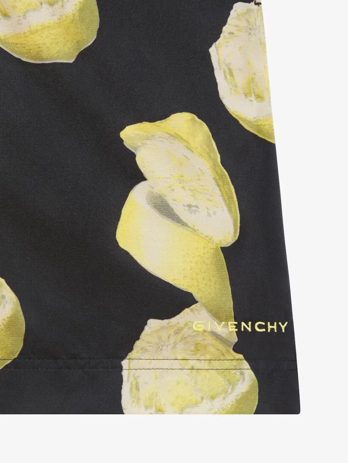 Givenchy Long Swim Shorts With Lemon Print Blackyellow Men Pants and Shorts Givenchy Long Swim Shorts With Lemon Print Blackyellow Men Pants and Shorts