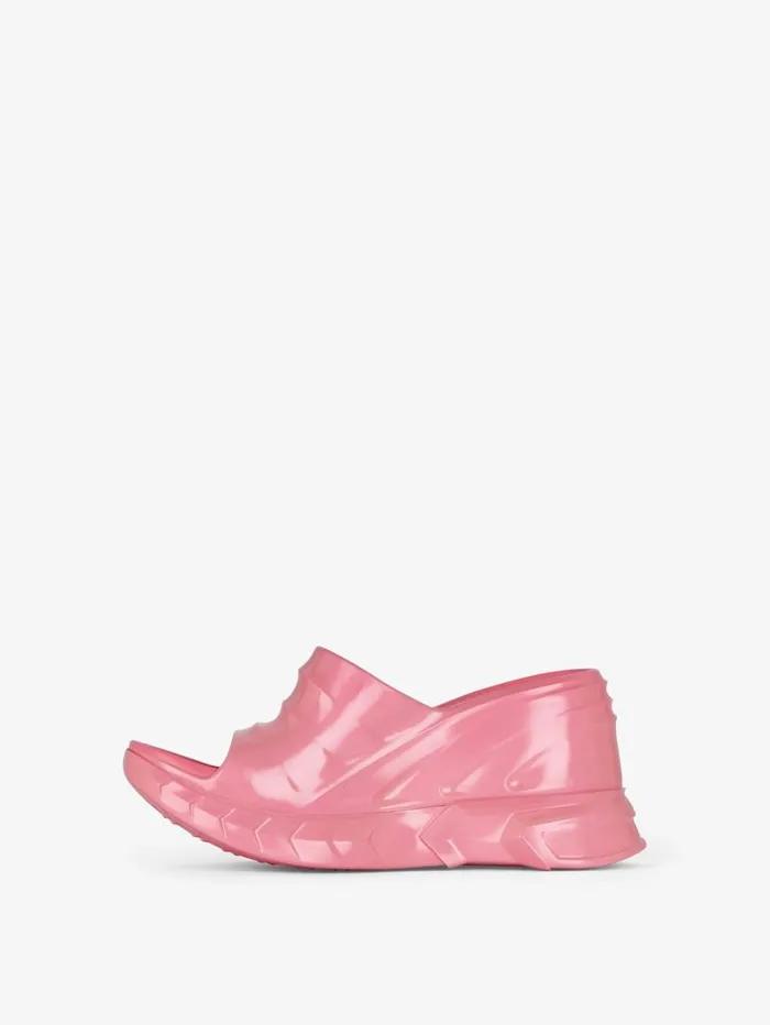 Givenchy Marshmallow Wedge Sandals In Iridescent Rubber Coral Women Slides and Sandals Givenchy Marshmallow Wedge Sandals In Iridescent Rubber Coral Women Slides and Sandals