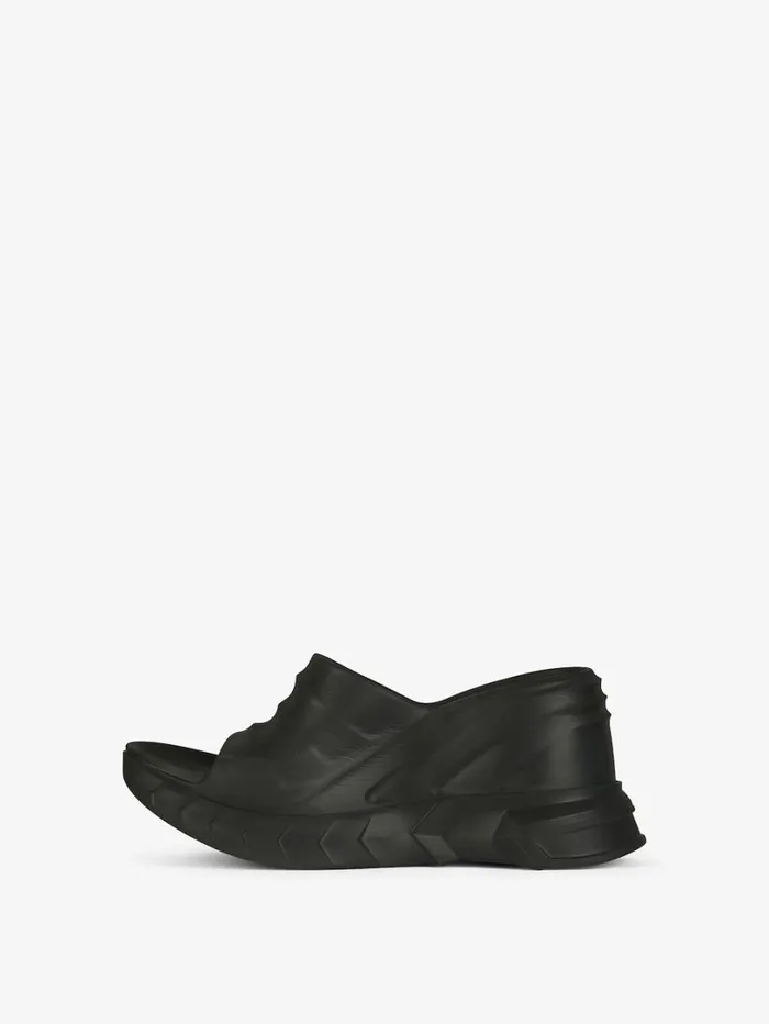 Givenchy Marshmallow Wedge Sandals In Rubber Black Women Slides and Sandals Givenchy Marshmallow Wedge Sandals In Rubber Black Women Slides and Sandals