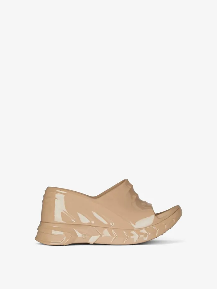 Givenchy Marshmallow Wedge Sandals In Rubber Nude Women Shark Lock