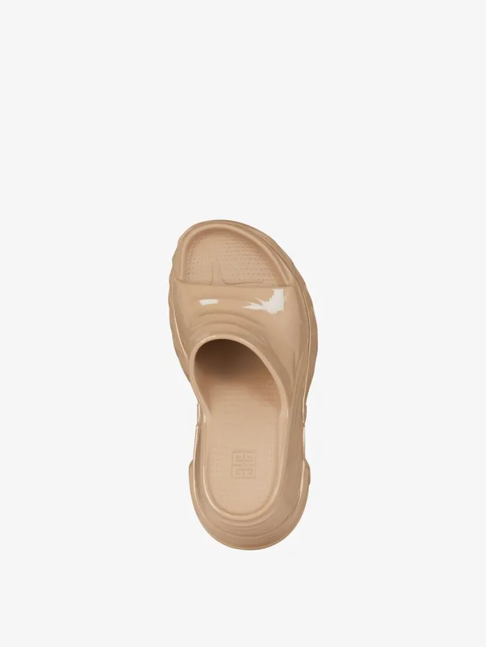Givenchy Marshmallow Wedge Sandals In Rubber Nude Women Shark Lock Givenchy Marshmallow Wedge Sandals In Rubber Nude Women Shark Lock