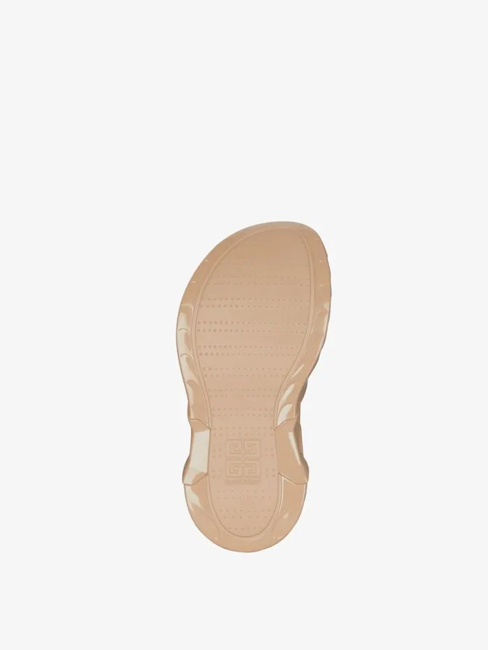 Givenchy Marshmallow Wedge Sandals In Rubber Nude Women Shark Lock Givenchy Marshmallow Wedge Sandals In Rubber Nude Women Shark Lock