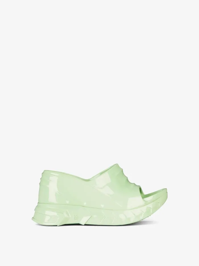 Givenchy Marshmallow Wedge Sandals In Rubber Pistachio Women Slides and Sandals