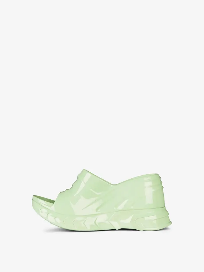 Givenchy Marshmallow Wedge Sandals In Rubber Pistachio Women Slides and Sandals Givenchy Marshmallow Wedge Sandals In Rubber Pistachio Women Slides and Sandals