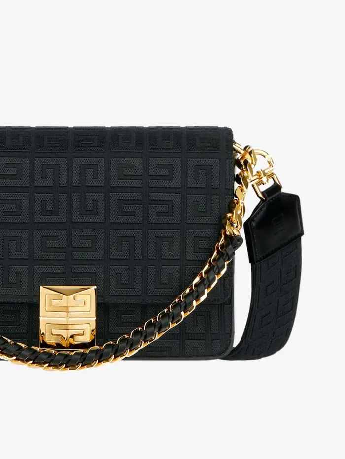 Givenchy Medium 4G Bag In 4G Embroidery With Chain Black Women Crossbody Bags Givenchy Medium 4G Bag In 4G Embroidery With Chain Black Women Crossbody Bags
