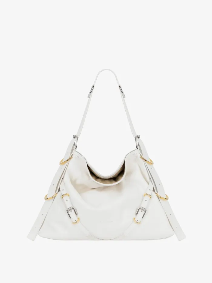 Givenchy Medium Voyou Bag In Leather Ivory Women Crossbody Bags
