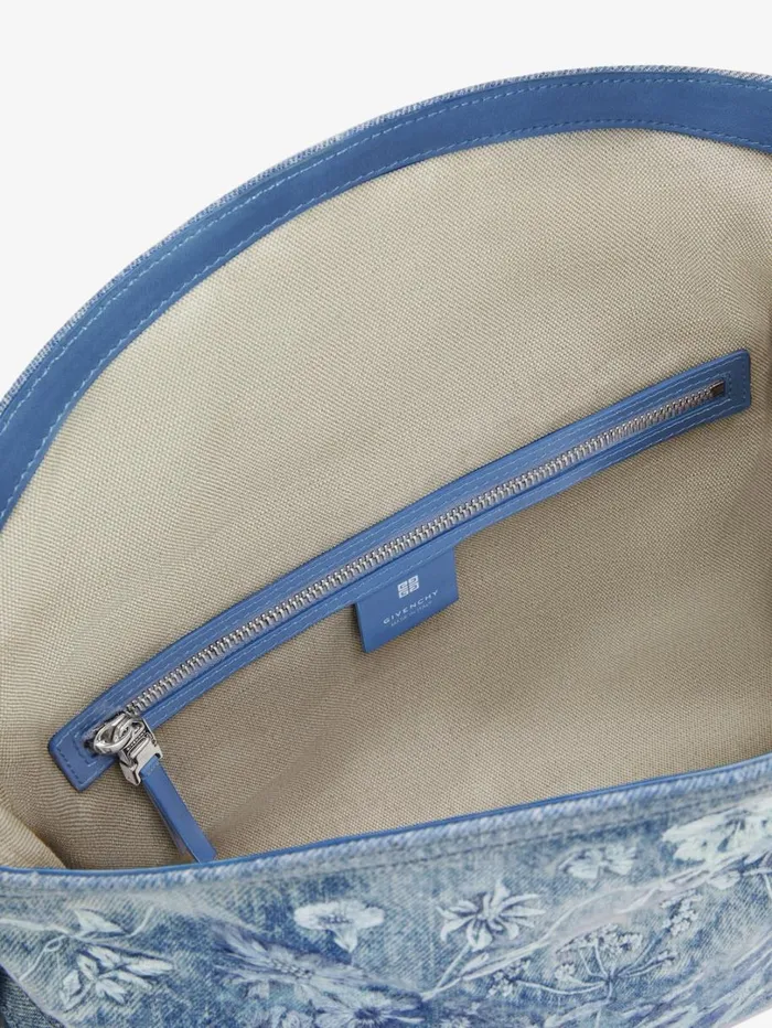 Givenchy Medium Voyou Bag In Washed Embroidered Denim Medium Blue Women Shoulder Bags Givenchy Medium Voyou Bag In Washed Embroidered Denim Medium Blue Women Shoulder Bags
