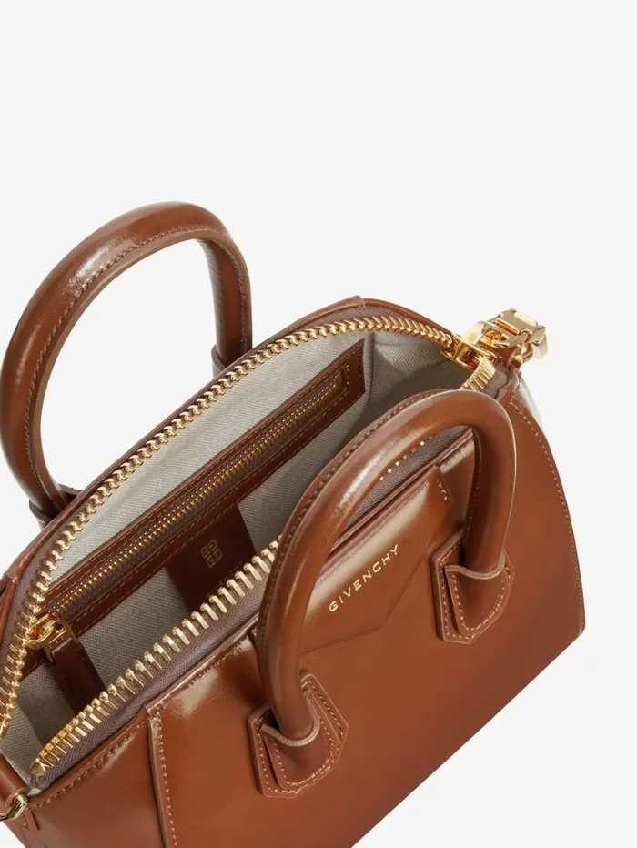 Givenchy Mini Antigona Bag In Box Leather Walnut Brown Women Crossbody Bags Givenchy Mini Antigona Bag In Box Leather Walnut Brown Women Crossbody Bags