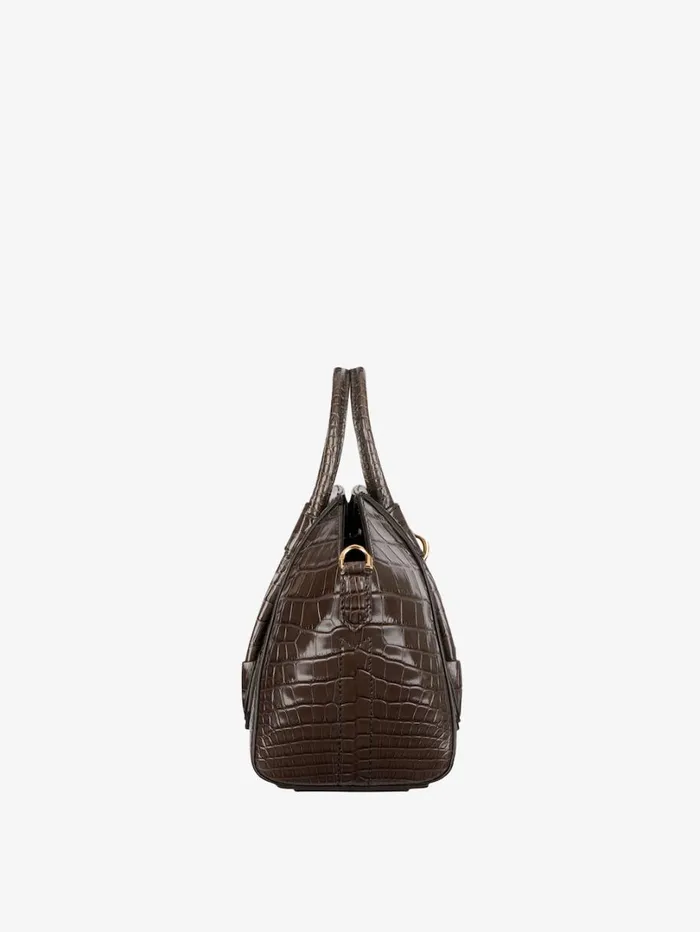 Givenchy Mini Antigona Lock Bag In Crocodile Dark Brown Women Crossbody Bags Givenchy Mini Antigona Lock Bag In Crocodile Dark Brown Women Crossbody Bags