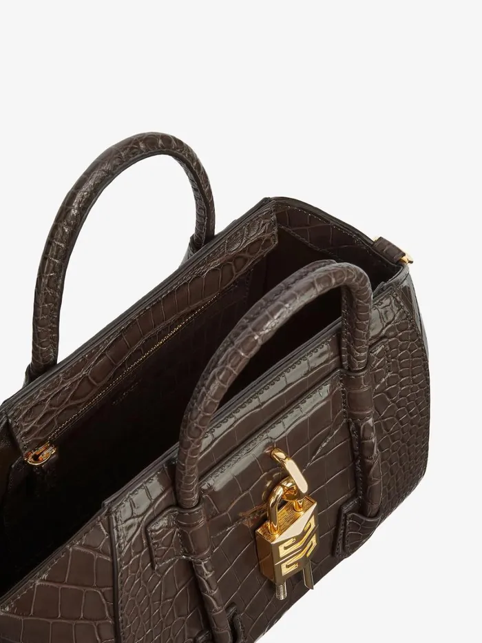 Givenchy Mini Antigona Lock Bag In Crocodile Dark Brown Women Crossbody Bags Givenchy Mini Antigona Lock Bag In Crocodile Dark Brown Women Crossbody Bags