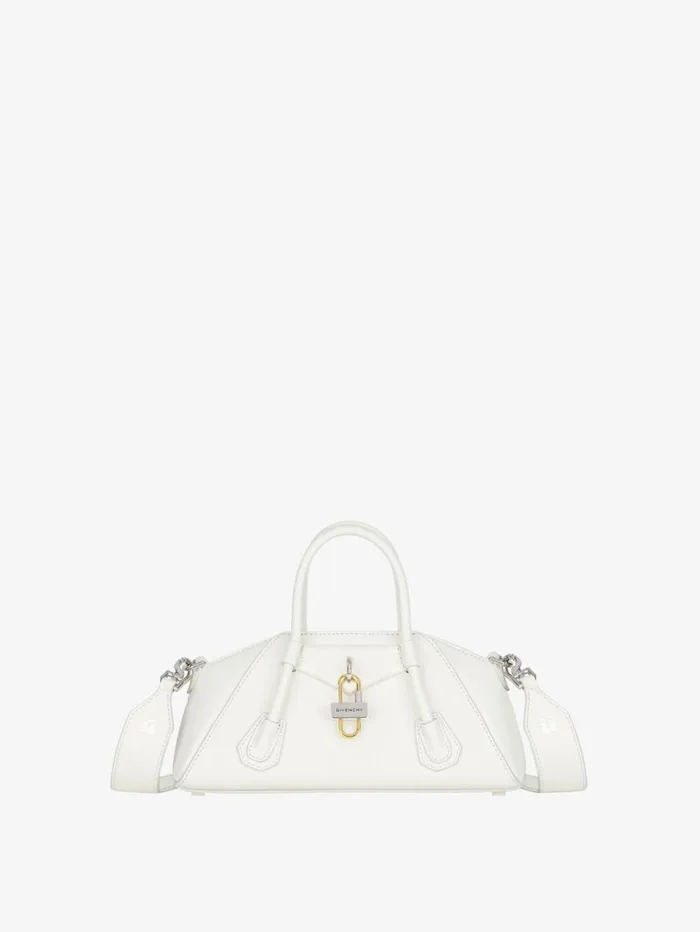 Givenchy Mini Antigona Stretch Bag In Box Leather Ivory Women Crossbody Bags