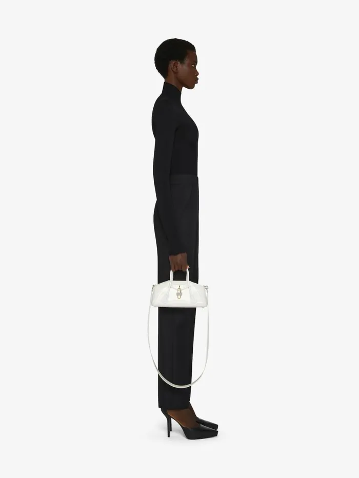 Givenchy Mini Antigona Stretch Bag In Box Leather Ivory Women Crossbody Bags Givenchy Mini Antigona Stretch Bag In Box Leather Ivory Women Crossbody Bags