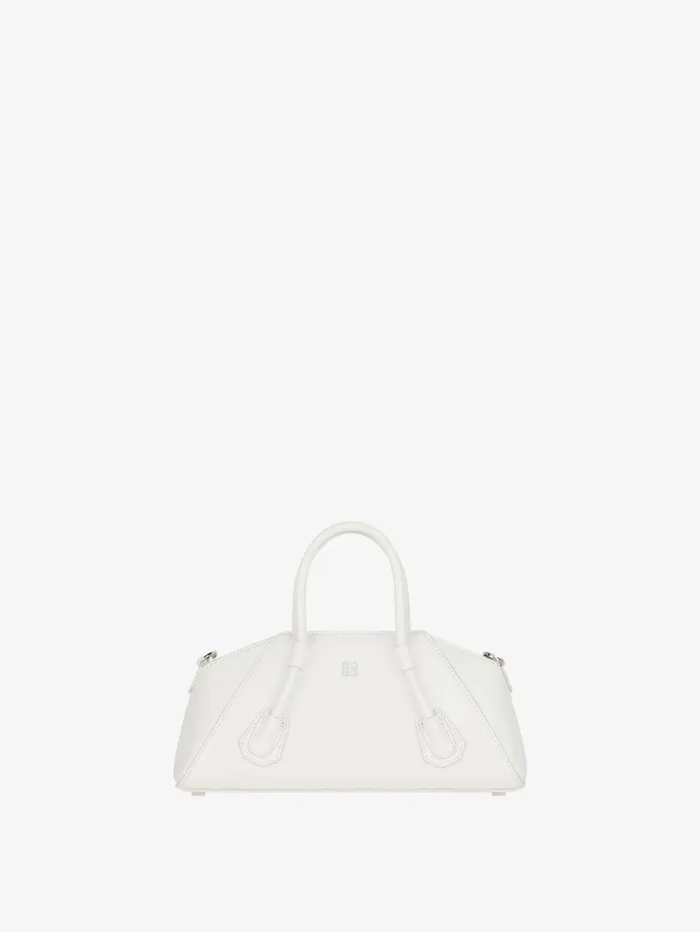 Givenchy Mini Antigona Stretch Bag In Box Leather Ivory Women Crossbody Bags Givenchy Mini Antigona Stretch Bag In Box Leather Ivory Women Crossbody Bags