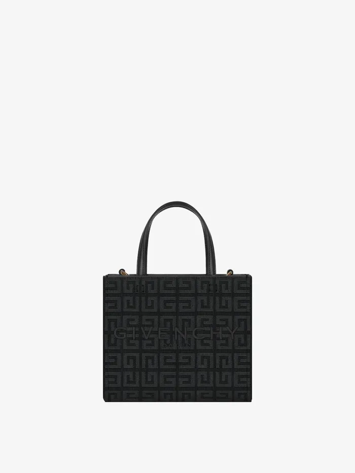 Givenchy Mini GTote Shopping Bag In 4G Embroidery Black Women Crossbody Bags