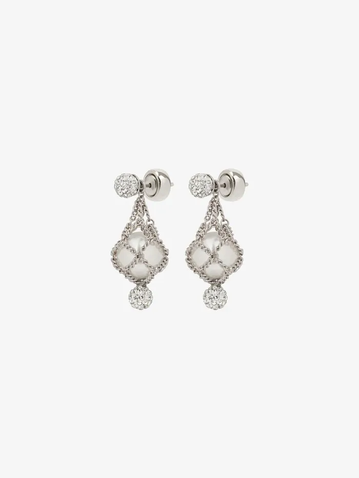 Givenchy Pearling Earrings In Metal With Pearls And Crystals Whitesilvery Women Jewelry Givenchy Pearling Earrings In Metal With Pearls And Crystals Whitesilvery Women Jewelry