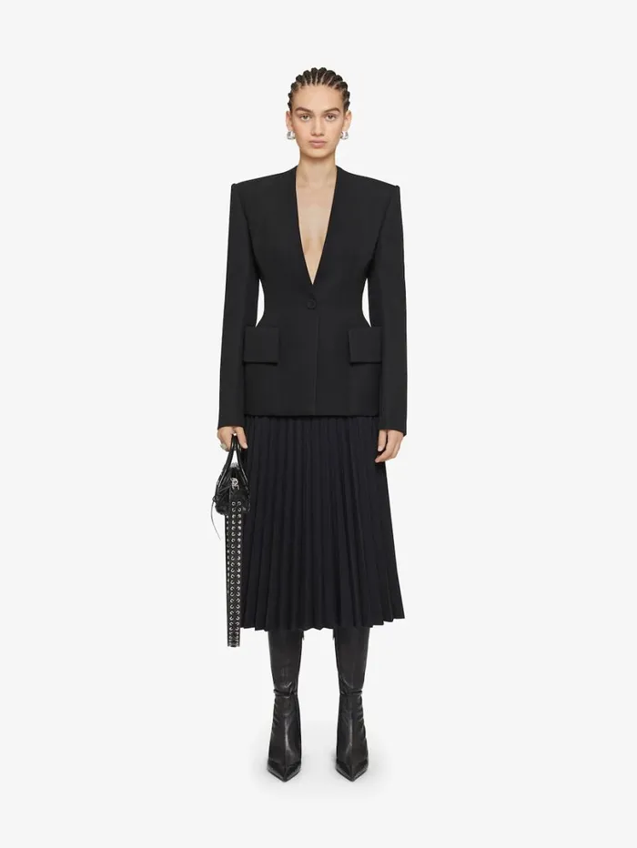 Givenchy Pleated Skirt In Wool Black Women Skirts