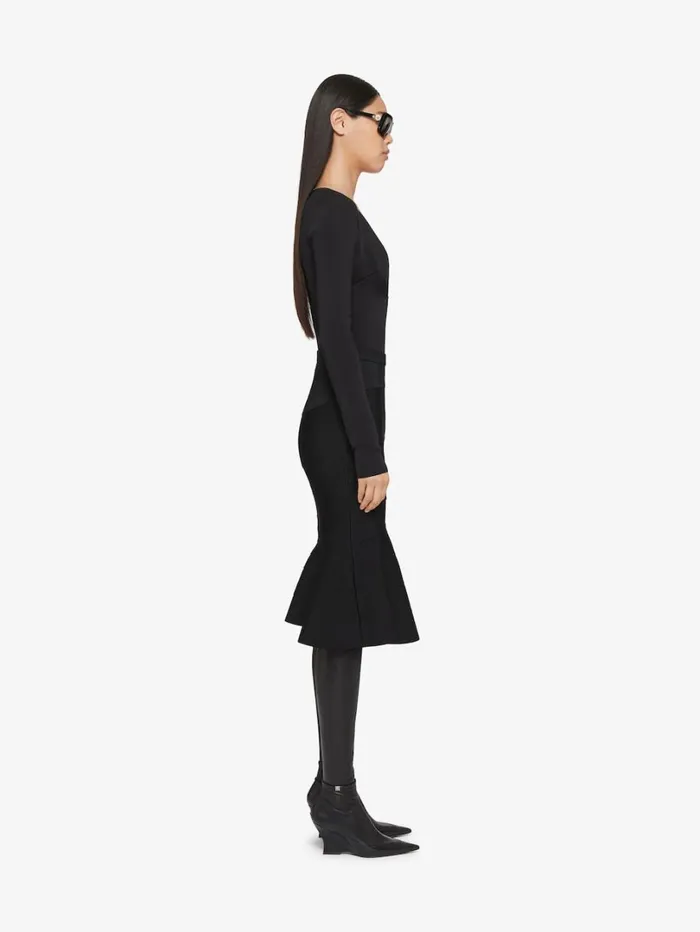 Givenchy Raven Overtheknee Boots In Leather And Ayers Black Women Boots and Booties Givenchy Raven Overtheknee Boots In Leather And Ayers Black Women Boots and Booties