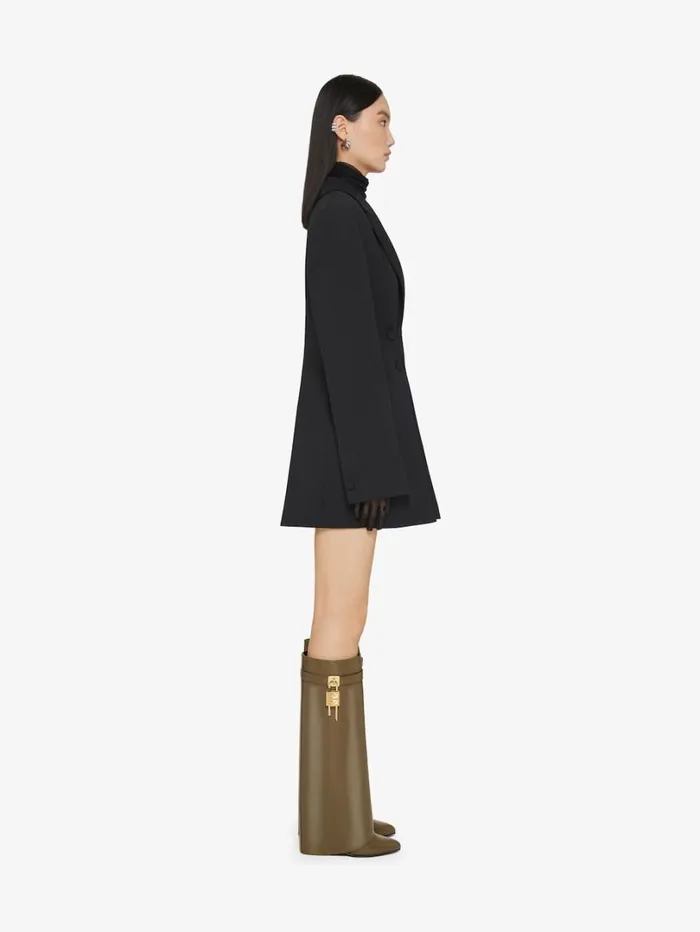 Givenchy Shark Lock Boots In Leather Dark Khaki Women Shark Lock Givenchy Shark Lock Boots In Leather Dark Khaki Women Shark Lock