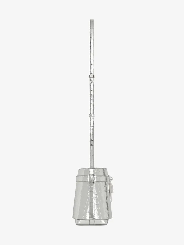 Givenchy Shark Lock Bucket Bag In Crocodile Effect Leather Light Silvery Women Crossbody Bags Givenchy Shark Lock Bucket Bag In Crocodile Effect Leather Light Silvery Women Crossbody Bags