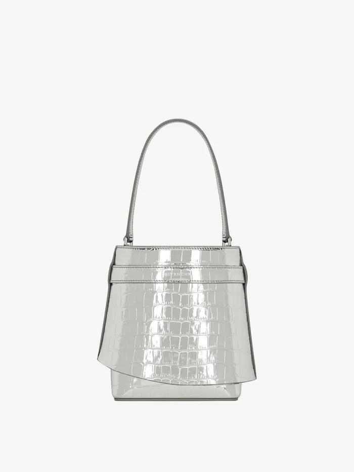 Givenchy Shark Lock Bucket Bag In Crocodile Effect Leather Light Silvery Women Crossbody Bags Givenchy Shark Lock Bucket Bag In Crocodile Effect Leather Light Silvery Women Crossbody Bags
