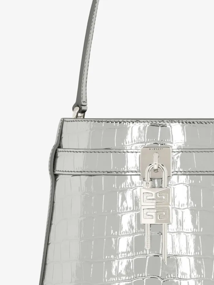 Givenchy Shark Lock Bucket Bag In Crocodile Effect Leather Light Silvery Women Crossbody Bags Givenchy Shark Lock Bucket Bag In Crocodile Effect Leather Light Silvery Women Crossbody Bags