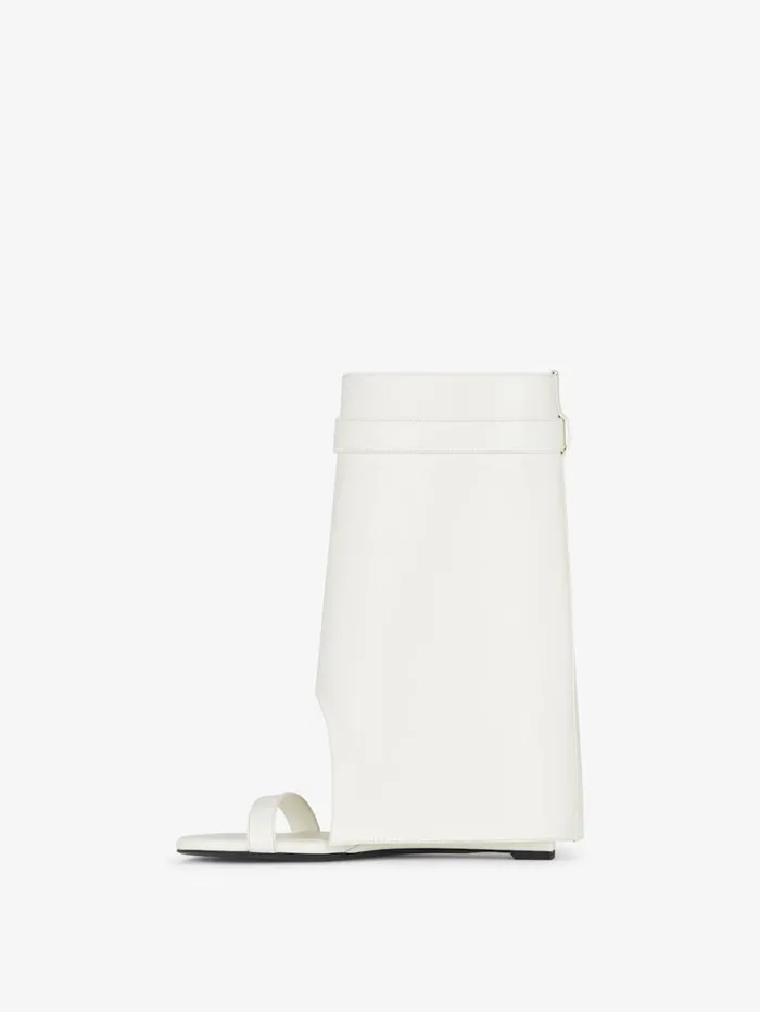 Givenchy Shark Lock Sandal Boots In Leather Ivory Women Shark Lock Givenchy Shark Lock Sandal Boots In Leather Ivory Women Shark Lock