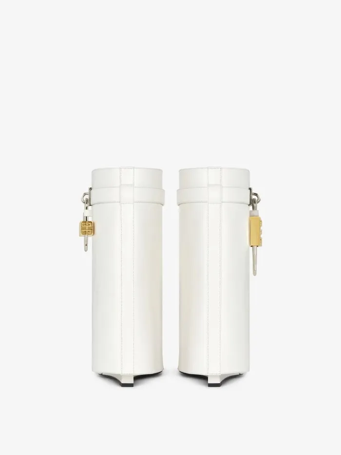 Givenchy Shark Lock Sandal Boots In Leather Ivory Women Shark Lock Givenchy Shark Lock Sandal Boots In Leather Ivory Women Shark Lock