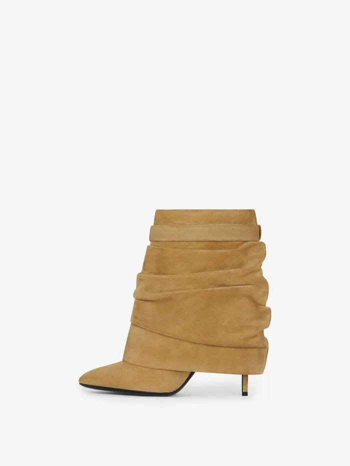 Givenchy Shark Lock Stiletto Ankle Boots In Suede Hazel Women Shark Lock