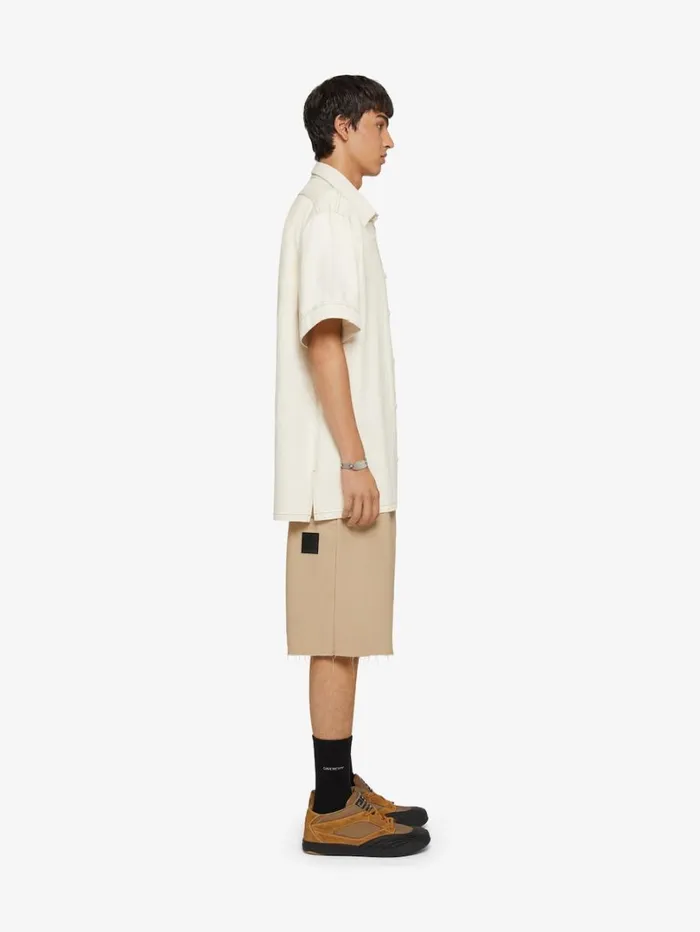 Givenchy Shirt In Denim Rtd Greige Men Shirts