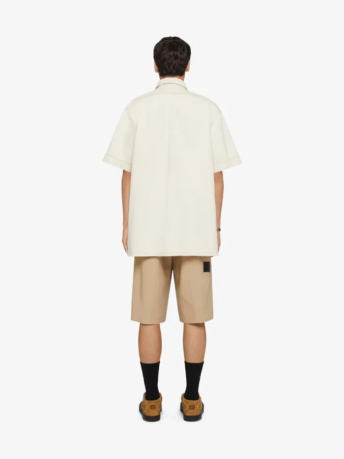 Givenchy Shirt In Denim Rtd Greige Men Shirts