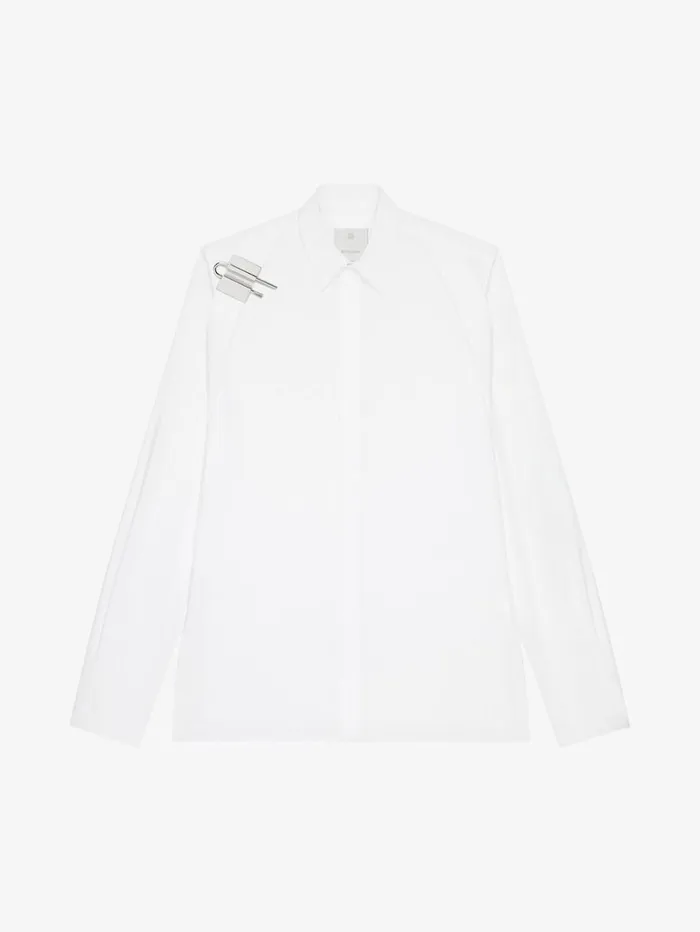 Givenchy Shirt In Poplin With Ulock Harness White Men Shirts