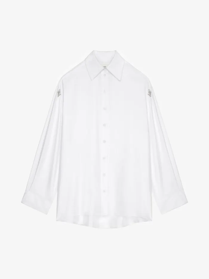 Givenchy Shirt In Silk With Crystals White Women Tops and Shirts