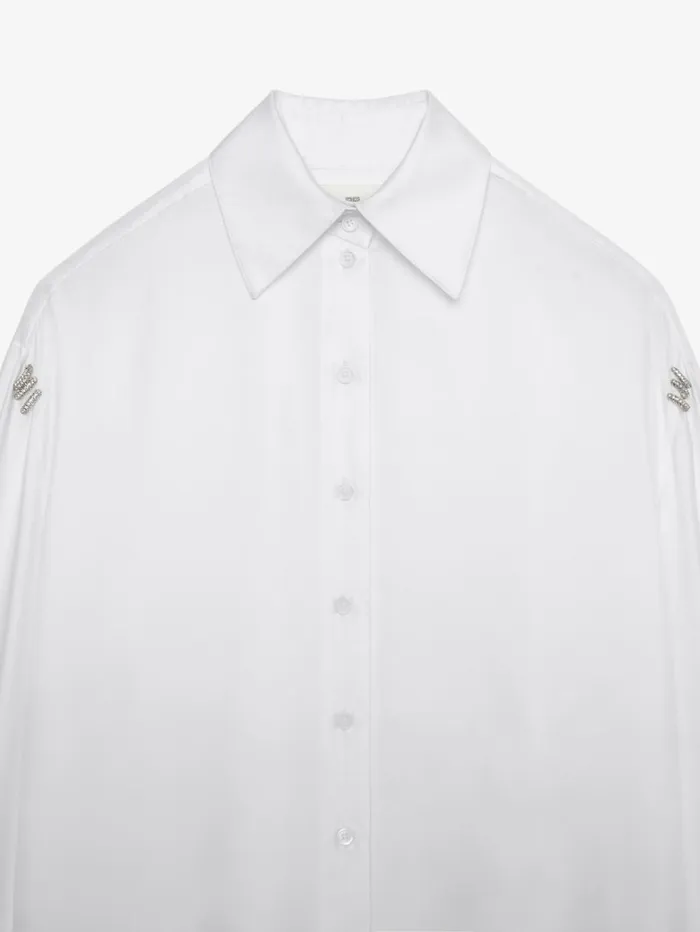 Givenchy Shirt In Silk With Crystals White Women Tops and Shirts