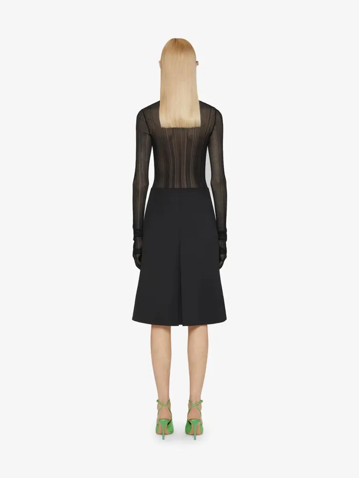 Givenchy Skirt With Buttons In Tricotine Wool Black Women Skirts