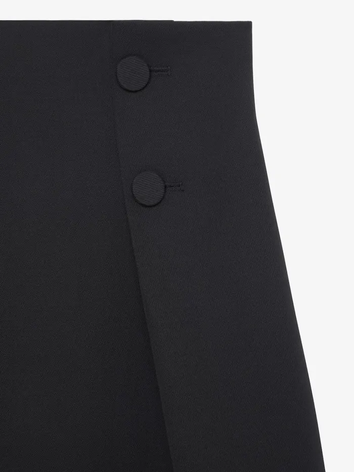 Givenchy Skirt With Buttons In Tricotine Wool Black Women Skirts