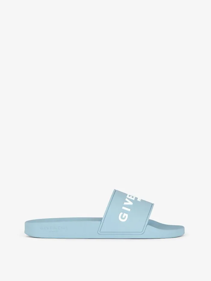 Givenchy Slide Flat Sandals In Rubber Sky Blue Men Slides and Sandals