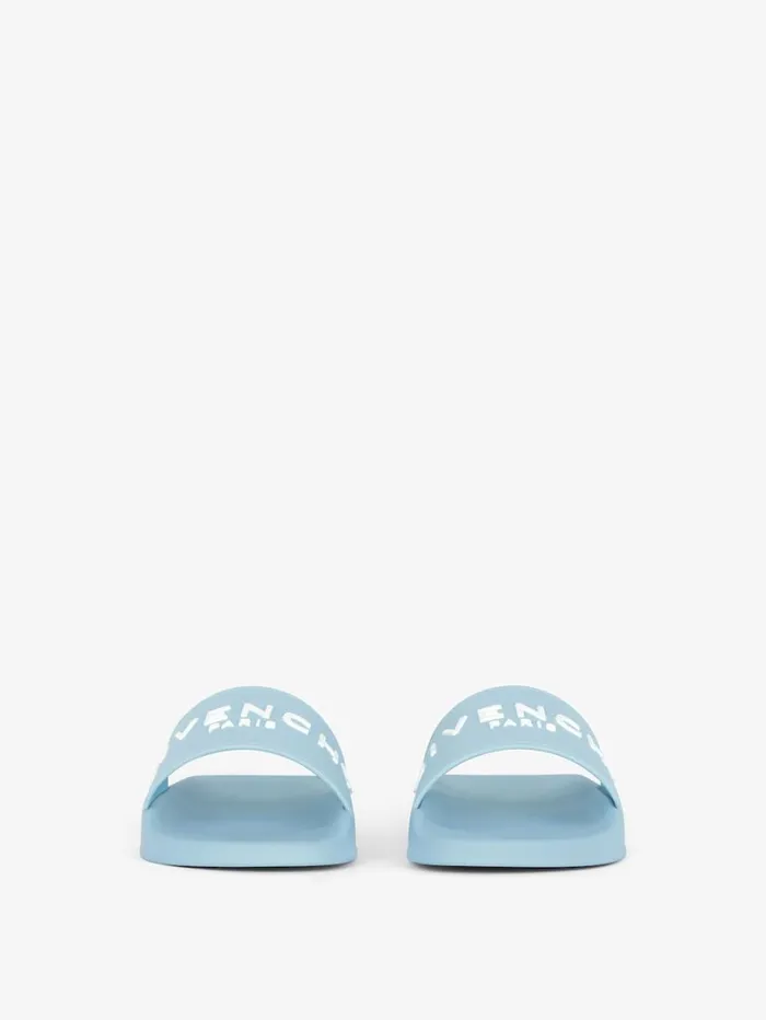 Givenchy Slide Flat Sandals In Rubber Sky Blue Men Slides and Sandals Givenchy Slide Flat Sandals In Rubber Sky Blue Men Slides and Sandals