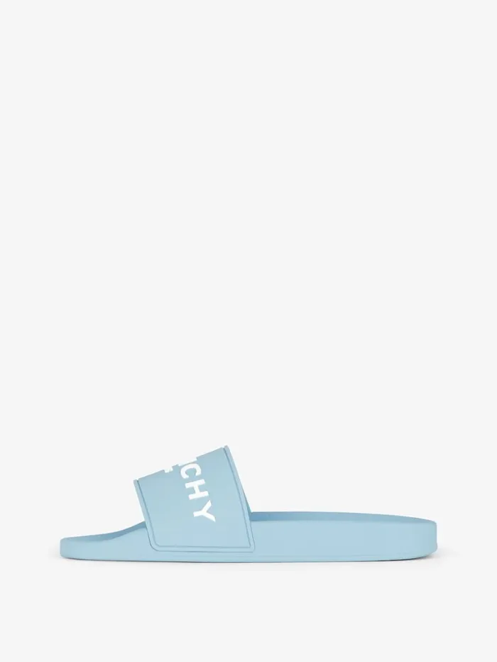Givenchy Slide Flat Sandals In Rubber Sky Blue Men Slides and Sandals Givenchy Slide Flat Sandals In Rubber Sky Blue Men Slides and Sandals