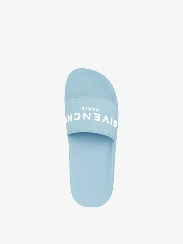 Givenchy Slide Flat Sandals In Rubber Sky Blue Men Slides and Sandals Givenchy Slide Flat Sandals In Rubber Sky Blue Men Slides and Sandals