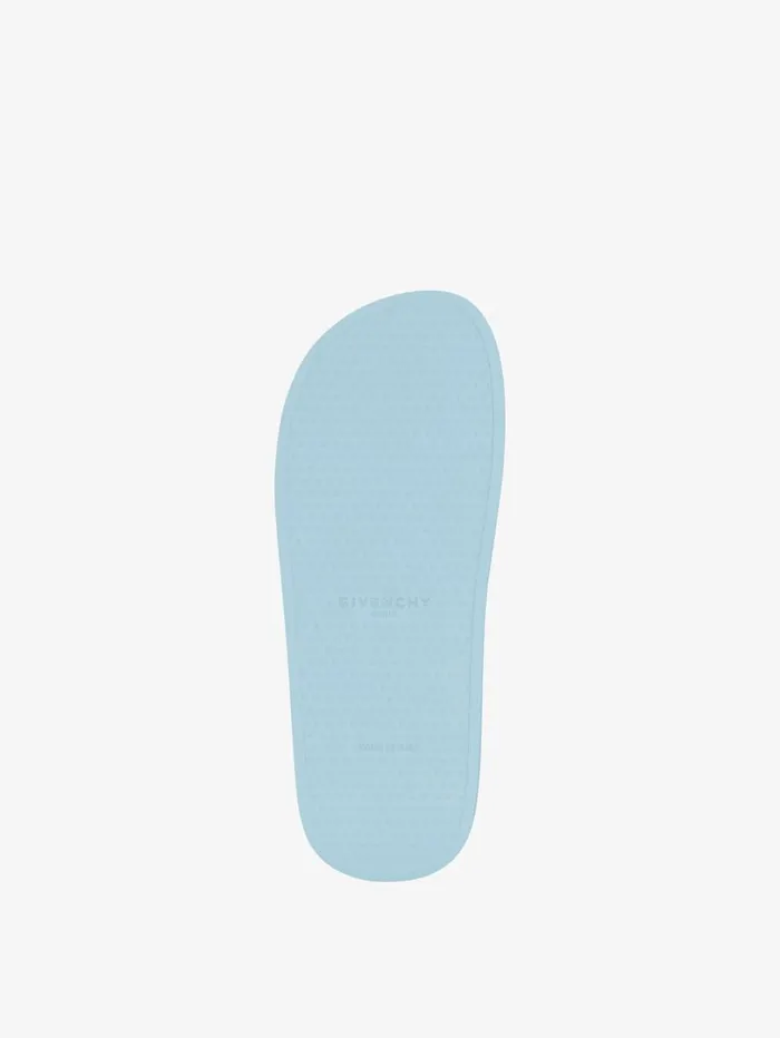 Givenchy Slide Flat Sandals In Rubber Sky Blue Men Slides and Sandals Givenchy Slide Flat Sandals In Rubber Sky Blue Men Slides and Sandals